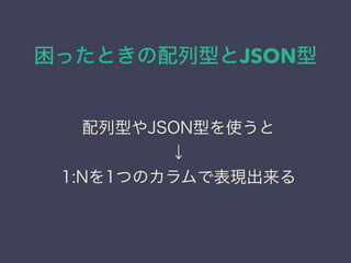 äȤͤJSON
ͤJSONͤʹ

1:N1ĤΥǱF
 