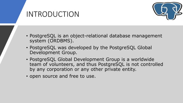 PostgreSQL.pptx | Databases | Computer Software and Applications