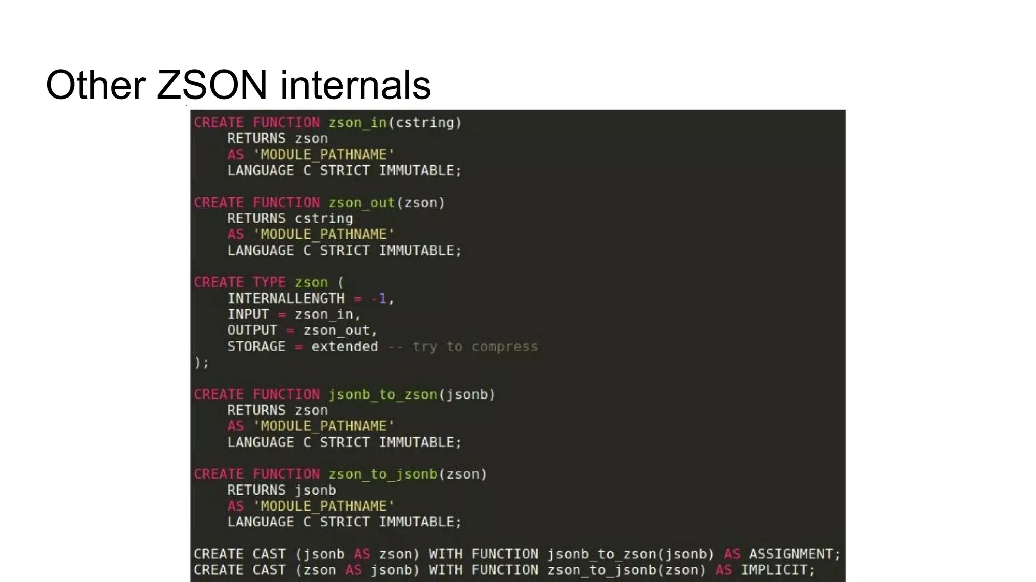 Other ZSON internals 