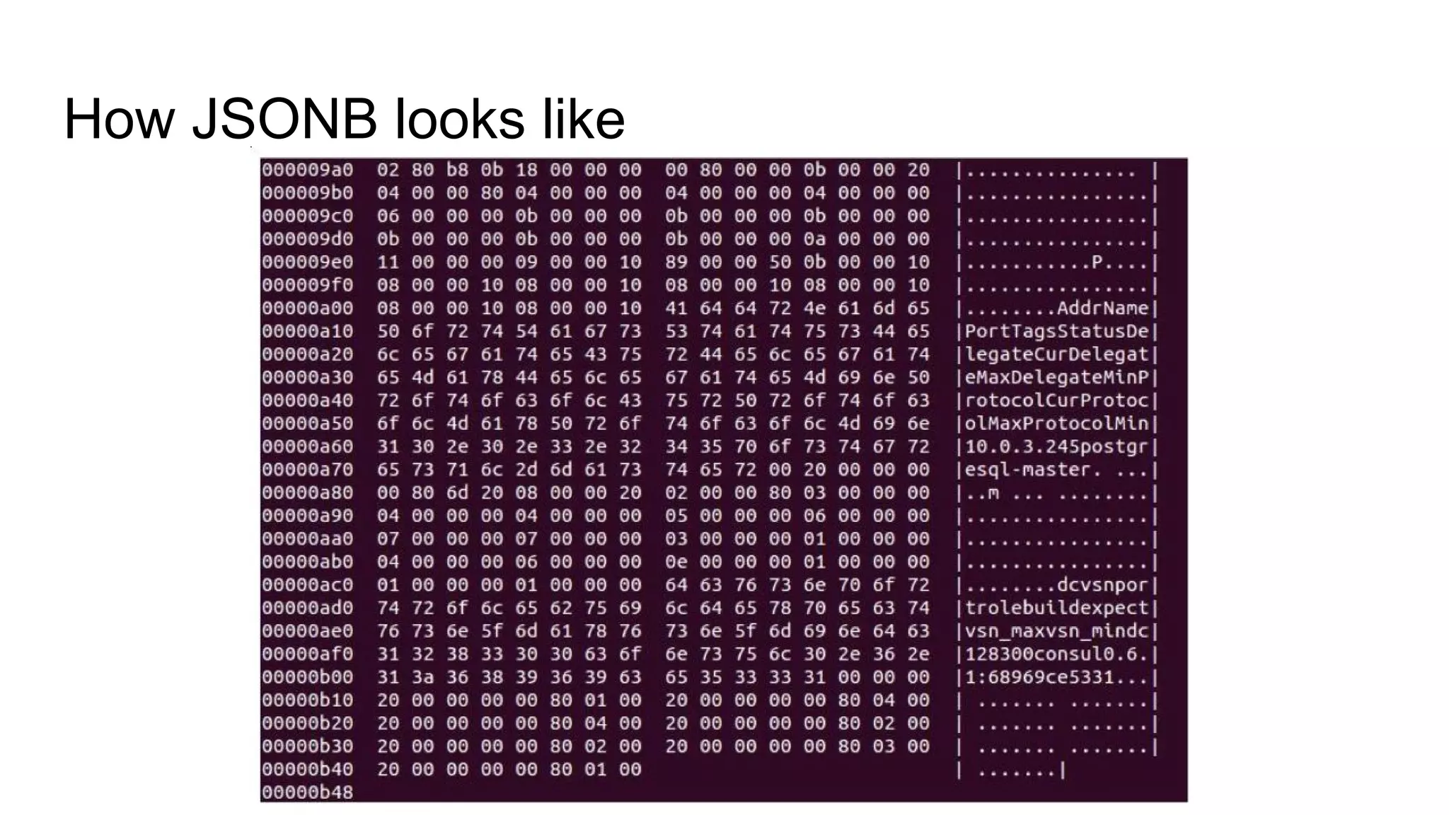 How JSONB looks like 