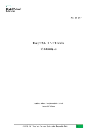 PostgreSQL 10 New Features (English) | PDF