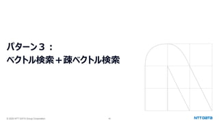 © 2025 NTT DATA Group Corporation 46
パターン３：
ベクトル検索＋疎ベクトル検索
 