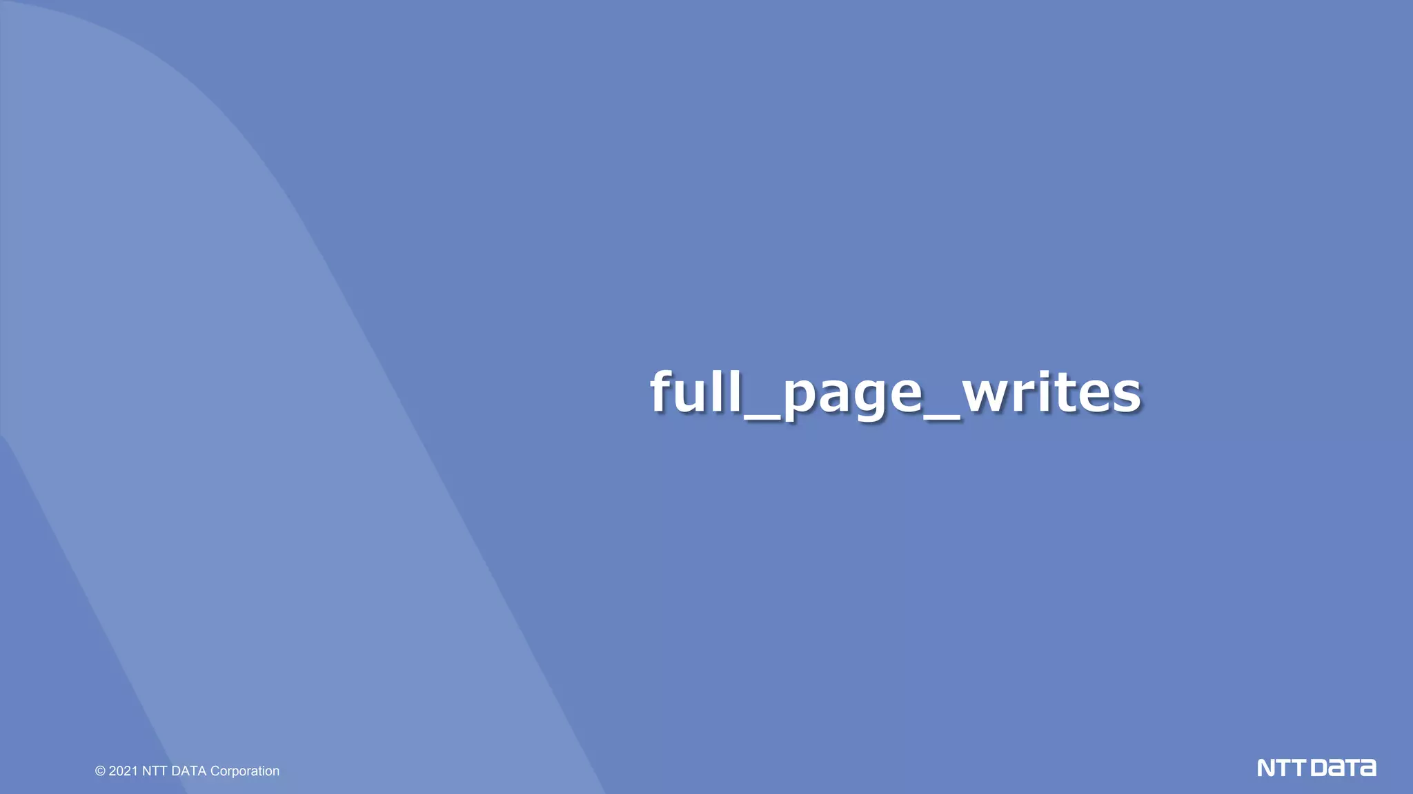 © 2021 NTT DATA Corporation
full_page_writes
 