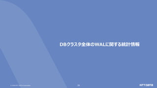 © 2020 NTT DATA Corporation 39
DBクラスタ全体のWALに関する統計情報
 