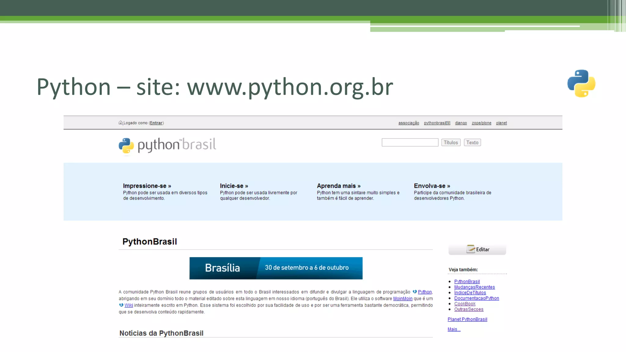 Python – site: www.python.org.br 