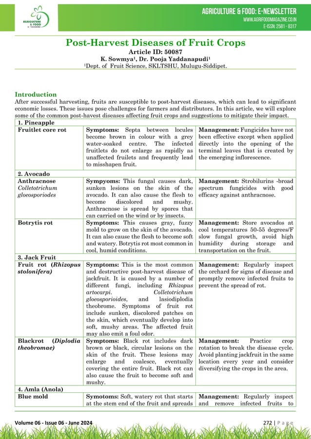 Postharvest diseases of fruit crops. pdf PDF
