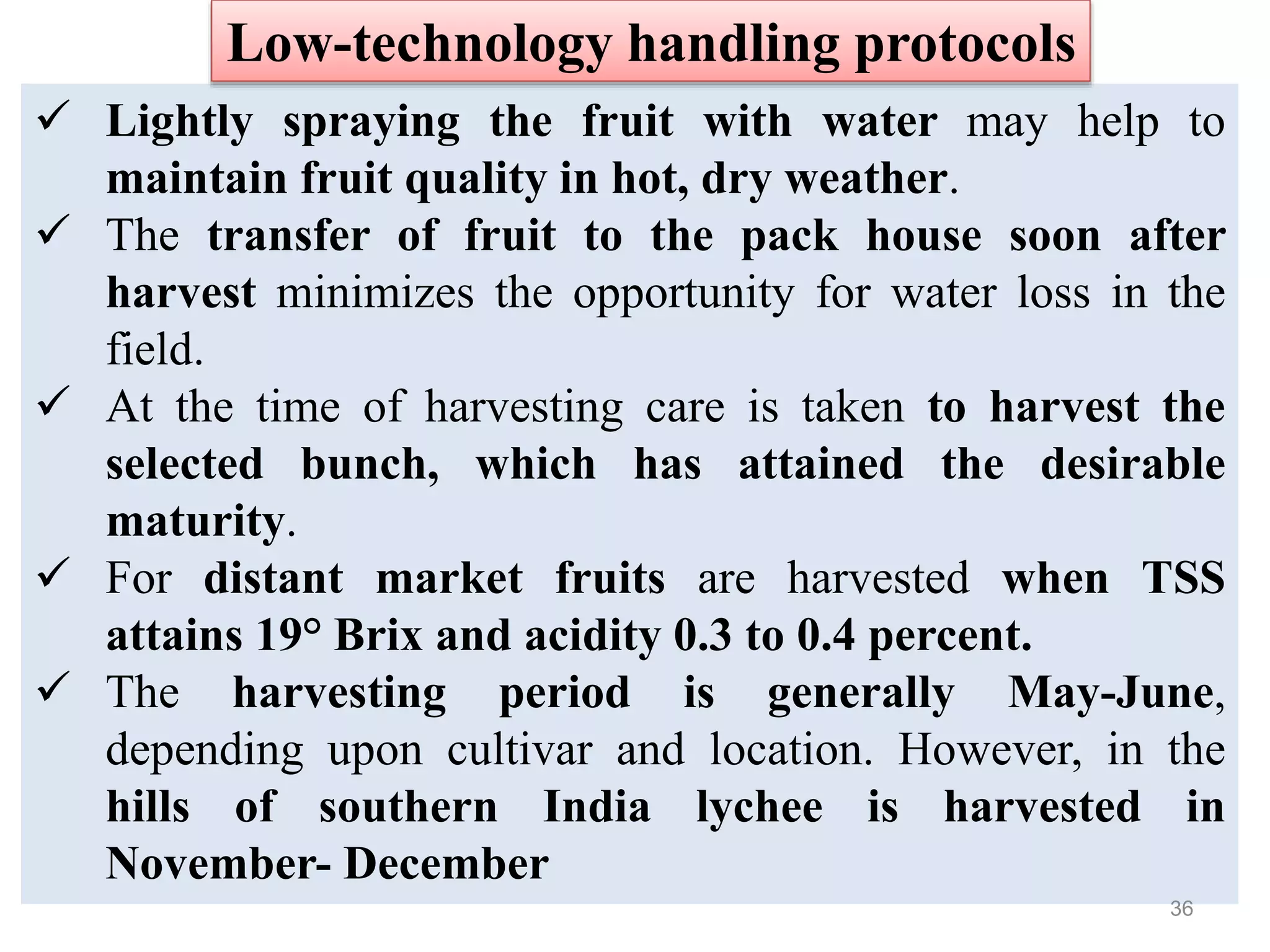 Post harvest handling/ management of litchi | PPTX