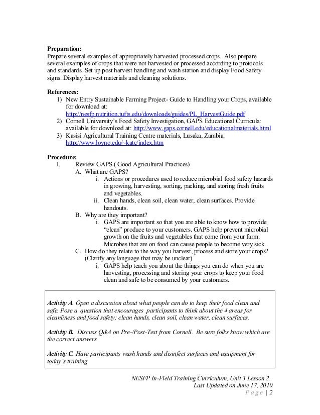 safe food handling test answers