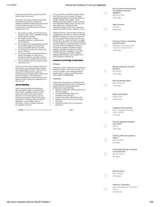 Postharvest handling of fruits and vegetables | PDF