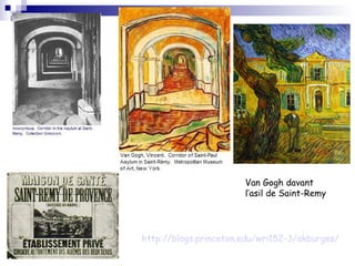 Van Gogh davant
l’asil de Saint-Remy
http://blogs.princeton.edu/wri152-3/akburges/
 