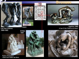 Les tres ombres
1889-1902
Bronzes
El Bes
1881
Ugolino 1882
-Cant 33 de l’Infern de Dant-
Adam
Paolo i Francesca
-Cant 5 de l’Infern de Dant-
 