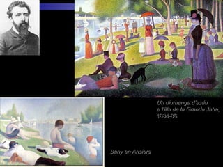 Un diumenge d’estiuUn diumenge d’estiu
a l’illa de la Grande Jattea l’illa de la Grande Jatte,,
1884-861884-86
Bany en AnsiersBany en Ansiers
SEURAT
 