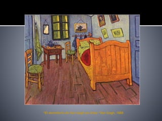 “El dormitorio de Van Gogh en Arles “Van Gogh, 1888
 