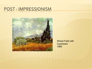 POST - IMPRESSIONISM
Wheat Field with
Cypresses
1889
 