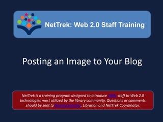 Posting an Image to Your Blog 