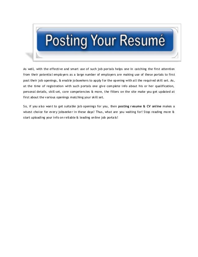 posting a resume online