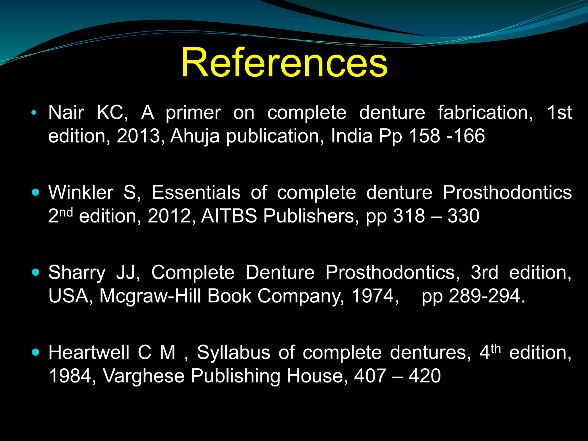 Post insertion complaints in complete dentures | PPTX