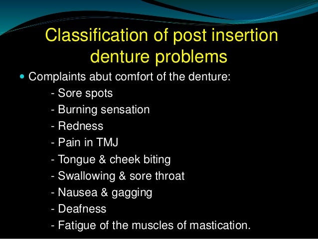 Post Insertion Complaints In Complete Dentures - 