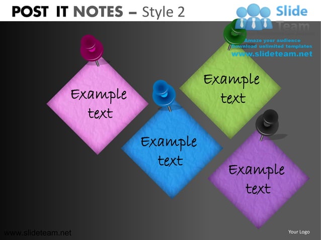 Post it notes pinned on board design 2 powerpoint ppt templates. | PDF ...