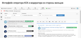 Интерфейс оператора КСК и модератора со стороны жильцов
 