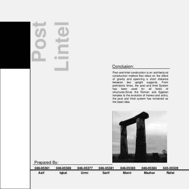 😎 Post and lintel construction is shown by. Post. 20190205