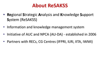 Post-LMP Engagement: Lessons from ReSAKSS Support to CAADP