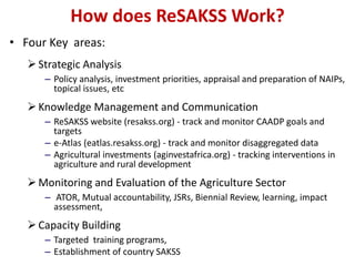 Post-LMP Engagement: Lessons from ReSAKSS Support to CAADP