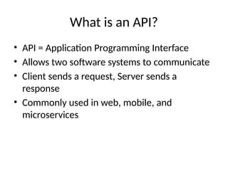 Postman API Training Beginner - API testing tool | PPTX