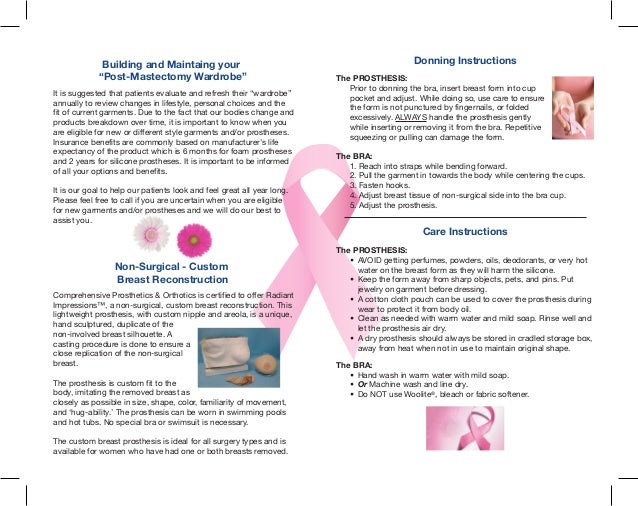 Post Mastectomy NonSurgical Image Reconstructions Care and Use Guide