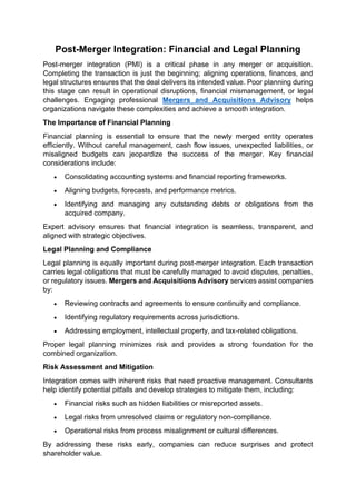 Merger Countinity Post Merger Integration Financial and Legal Planning.pdf