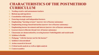 Postmethod and elt | PPTX | Workshops and Classes | Hobbies & Interests