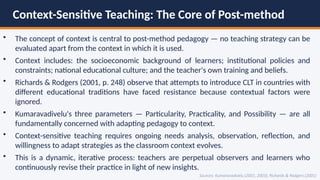 Post-method Pedagogy: Kumaravadivelu's Framework for Context-Sensitive ...