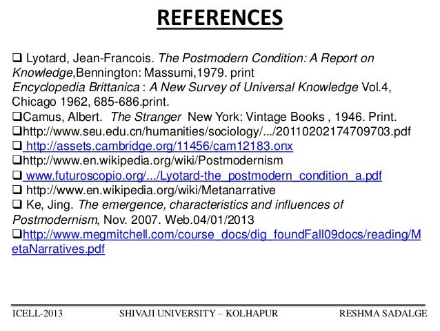 Condition Postmoderne Lyotard Pdf Condition Postmoderne Lyotard Pdf