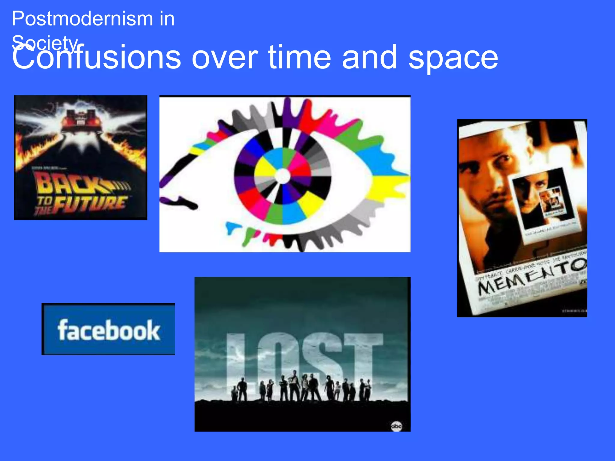 Postmodernism in
Society
Confusions over time and space
 