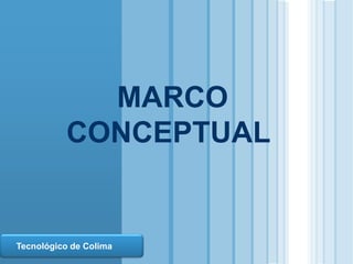 MARCO
                       CONCEPTUAL


  LOGO
  Tecnológico de Colima
www.themegallery.com
 