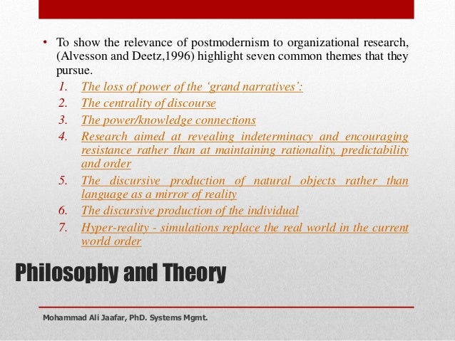 Mike C Jackson and Postmodern systems thinking by Mohammad Ali Jaafar