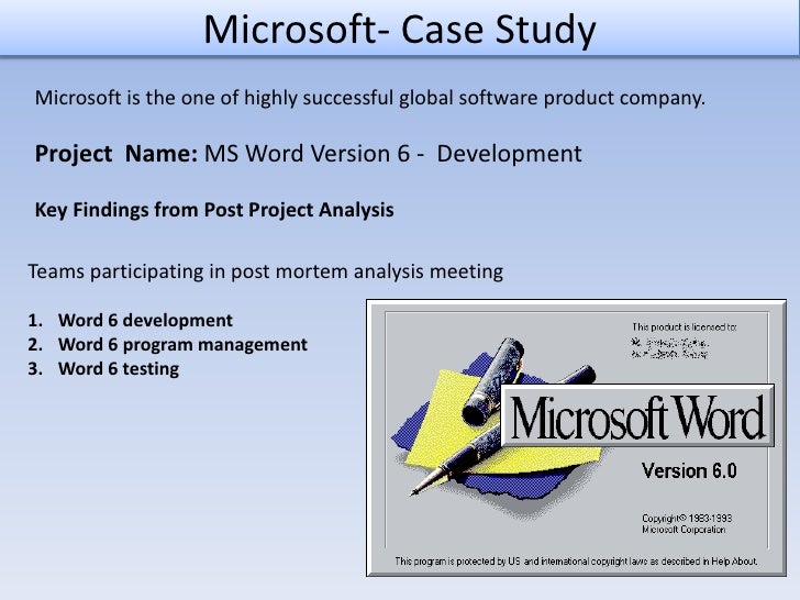 Post mortem analysis