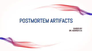 POSTMORTEM ARTIFACTS
GUIDED BY
DR. ADARSH S G
 