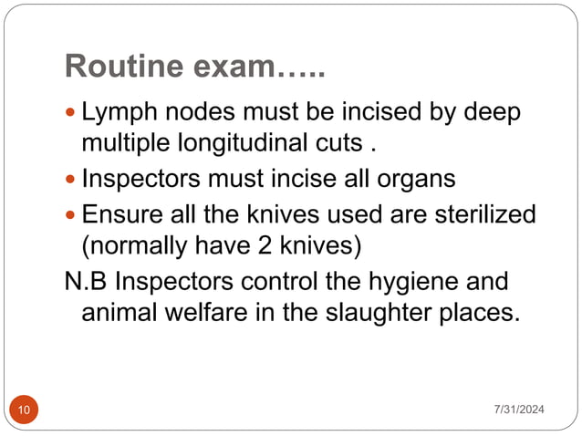 Post mortem inspection.pptx for enhancing understanding of meat ...