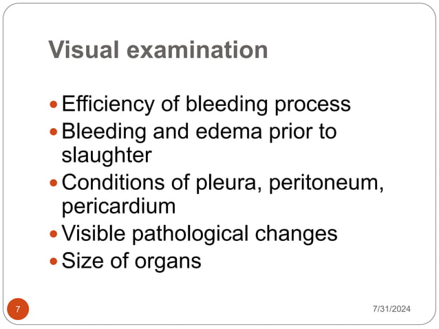 Post mortem inspection.pptx for enhancing understanding of meat ...