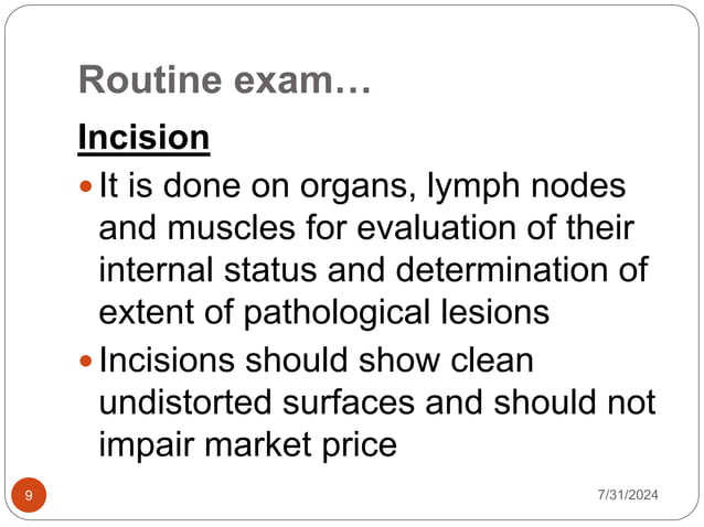 Post mortem inspection.pptx for enhancing understanding of meat ...