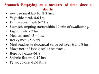 Undigested Food Postmortem Interval Post mortem interval | PPTX