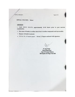 Postmortem report & Police Report of Asha Rani Devi | PDF