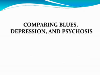 COMPARING BLUES,
DEPRESSION, AND PSYCHOSIS
 