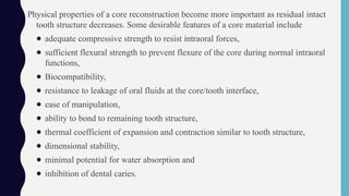 post n core. in prosthodontics and dental science | PPTX