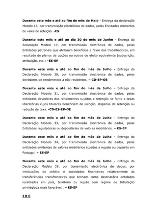 Obrigações Declarativas (Março 2011)