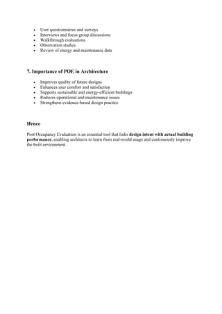 Post Occupancy Evaluation community centre | PDF