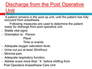 Post operative care General chhabi | PPTX