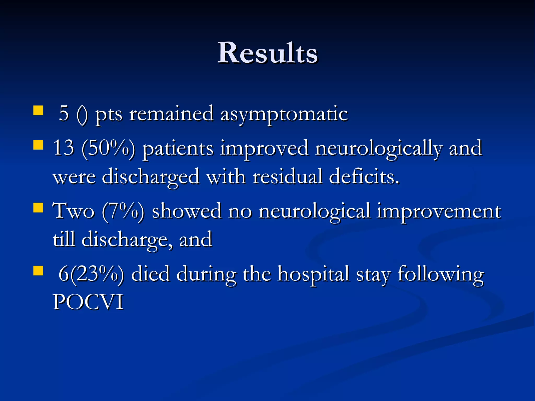 Postoperative cerebral venous infarction | PPT