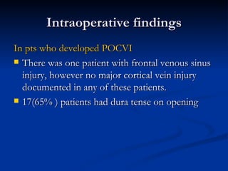 Postoperative cerebral venous infarction | PPT